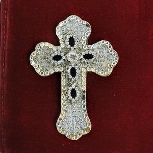 Cross PewterJeweled Embellished Prayer Mexico